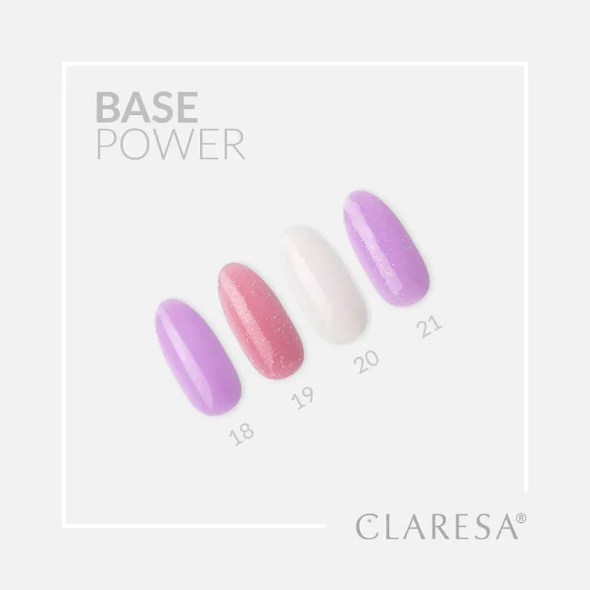 CLARESA UV/LED Power Base 20 — камуфлирующая база (молочная с хлопьями фольги), 5 мл