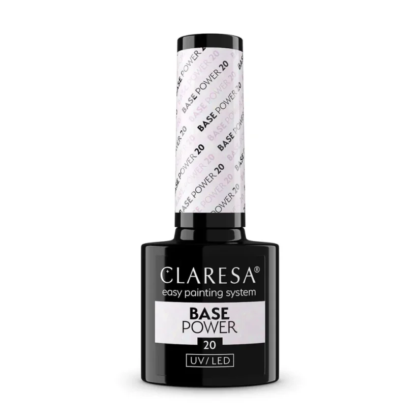 CLARESA UV/LED Power Base 20 — камуфлирующая база (молочная с хлопьями фольги), 5 мл