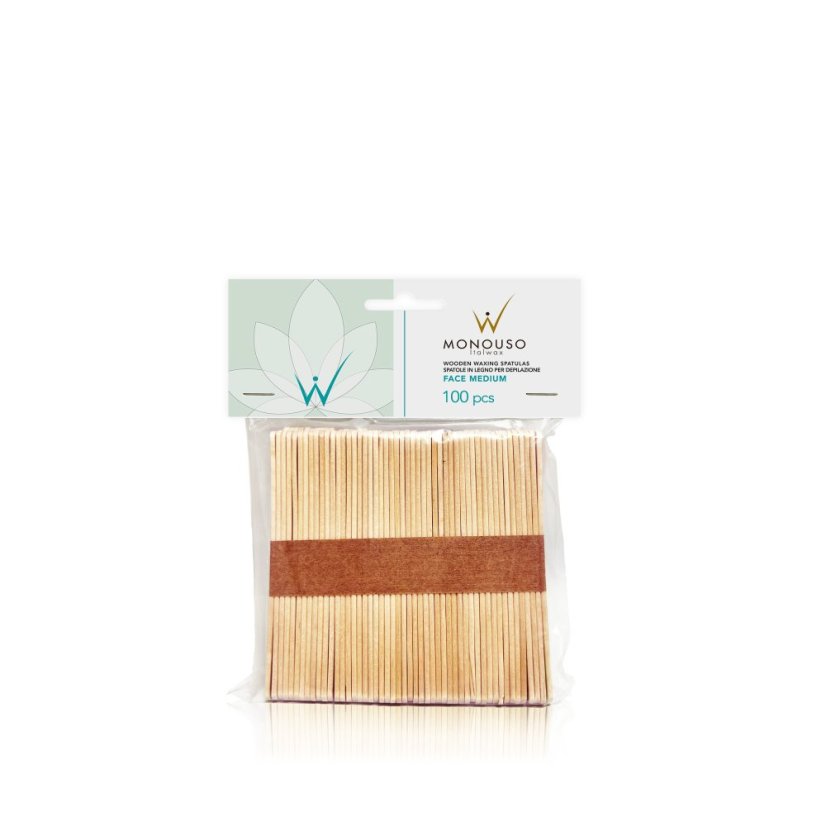 ItalWax dřevěná špachtle FACE MEDIUM, 100ks ItalWax dřevěná špachtle FACE MEDIUM, 100ks
