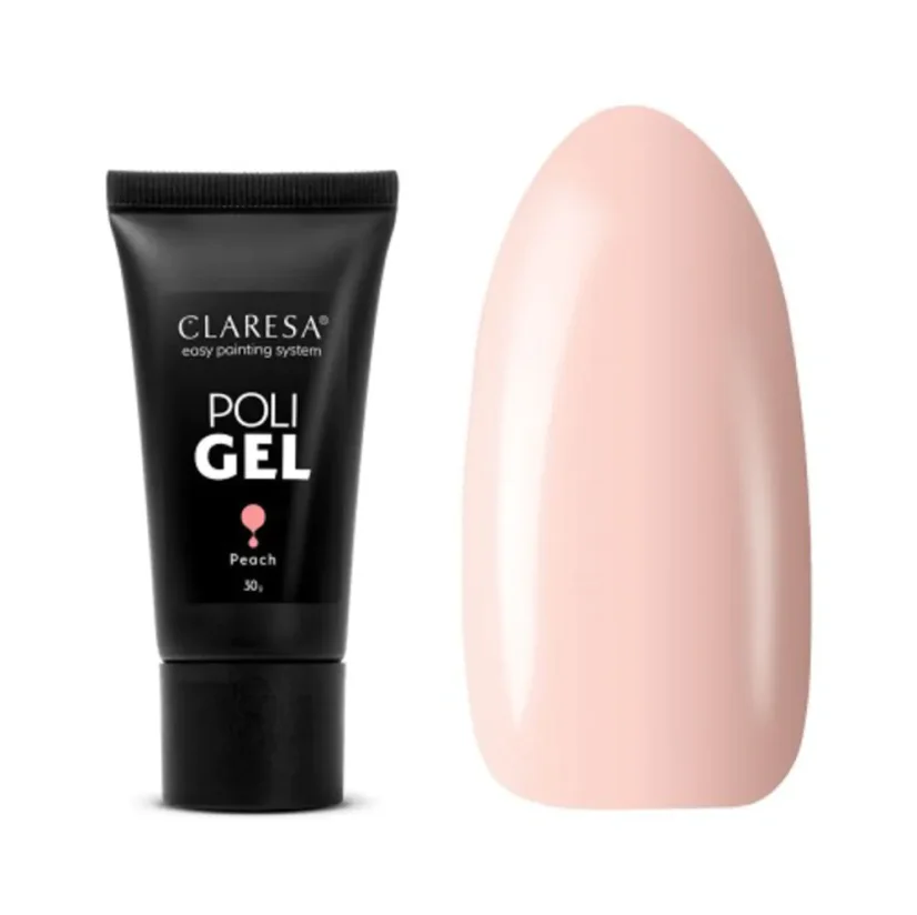 Claresa Poli Gel pro modeláž a prodloužení nehtů - Peach, 30 g