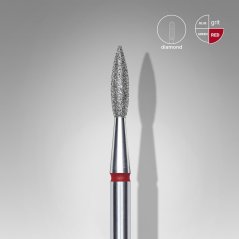 STALEKS Алмазная фреза "Пламя" - красная FA11R021/8, 2,1 mm