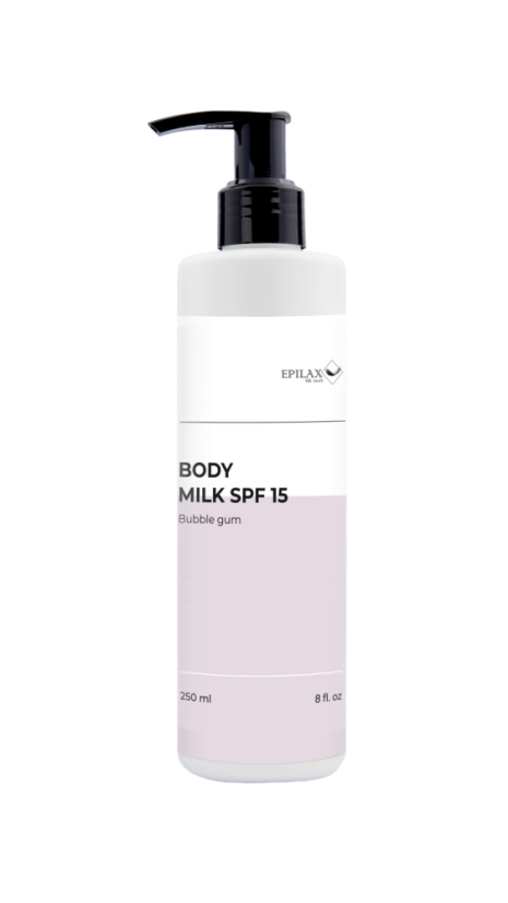 Epilax Silk Touch Tělové mléko po depilaci SPF 15 s panthenolem Bubble gum, 250 ml