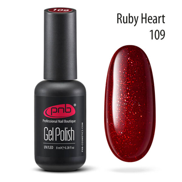 PNB Gel lak na nehty - 109 Ruby Heart, 8ml