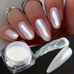 Prášek na nehty Pearl Effect  - White