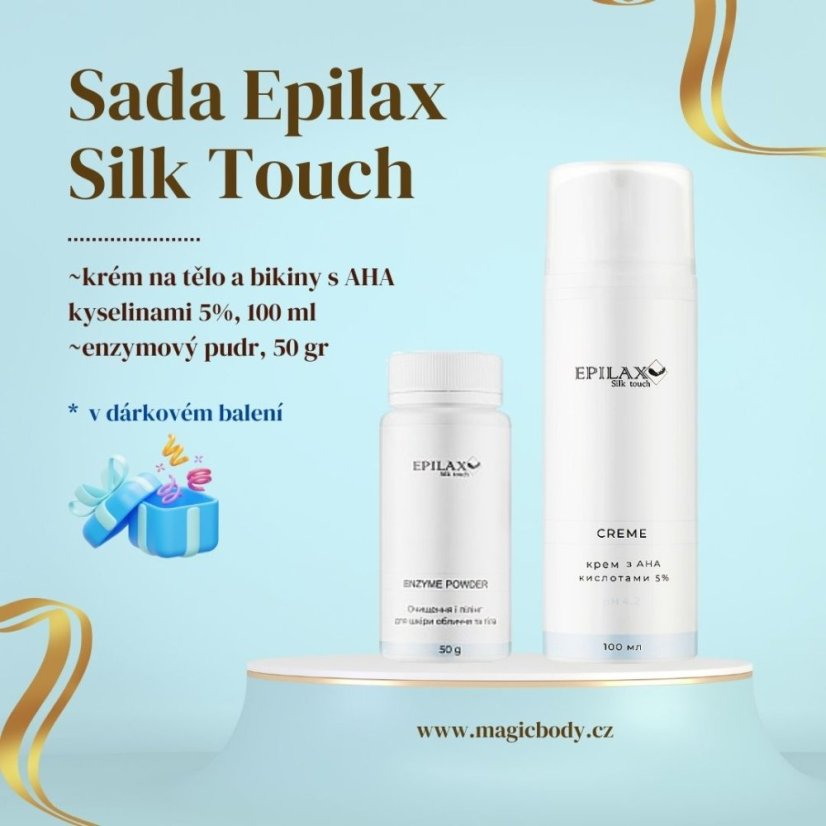Набор Epilax Silk Touch - крем-пилинг для тела и бикини с AHA кислотами 5% + энзимная пудра 50 гр