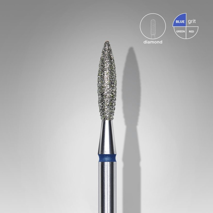 Diamantová freza modrá,  plamínek, STALEKS PRO 2,3/10mm - FA10B023/10