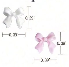 3D дизайн для ногтей бантик - розовый, 5шт