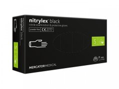 Mercator Nitrylex Black нитриловые перчатки без пудры S, 100 шт