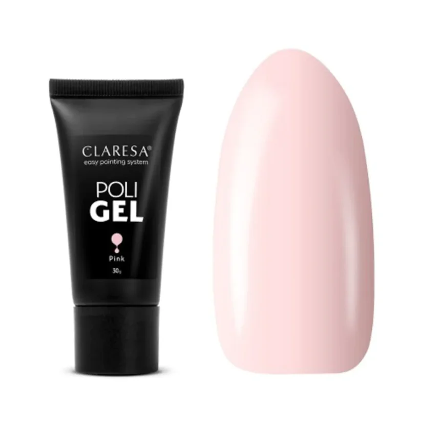 Claresa Poli Gel pro modeláž a prodloužení nehtů - Pink, 30 g