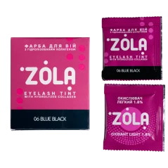 ZOLA Barva na barva na obočí a řasy s oxidantem 1.8 % - 06 Blue Black (modro-černá), 5 ml