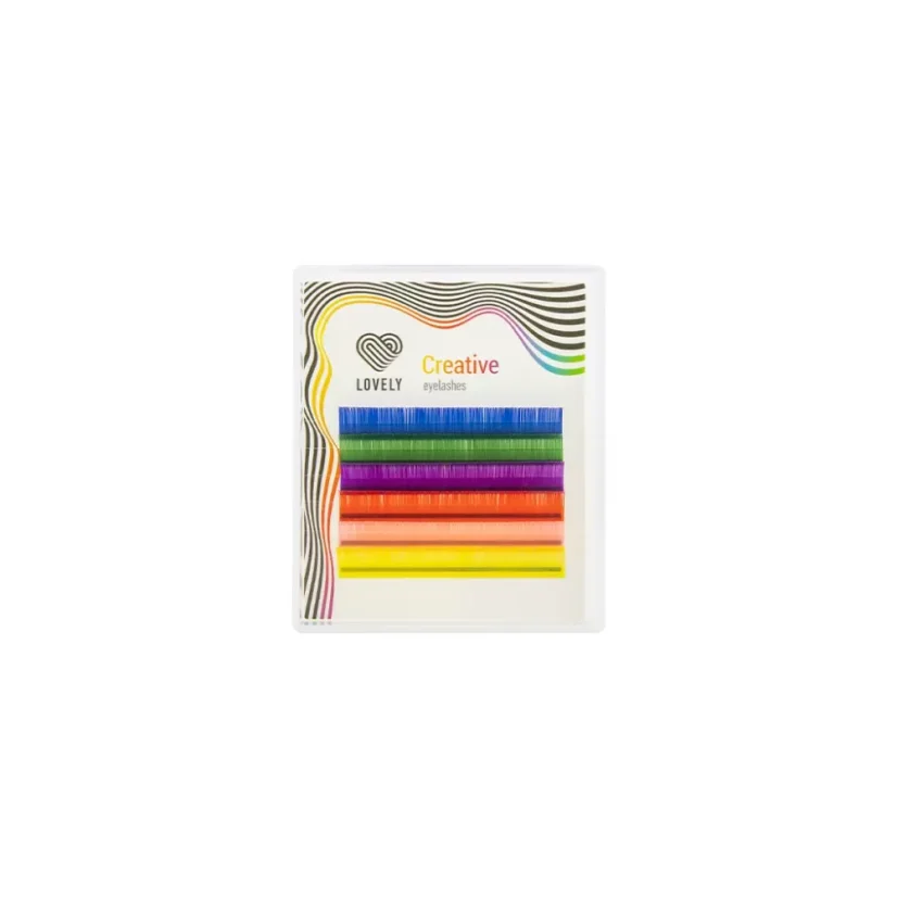 LOVELY umělé řasy "Creative Multicolor” D 0.07 13 mm (6 řádků)