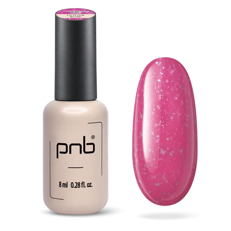 PNB UV/LED Kamuflaźní báze - Glitter Rose, 8 ml