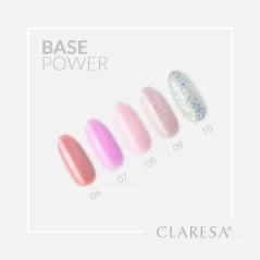 CLARESA UV/LED Power Base 08 — камуфлирующая база (с жемчужными частицами и эффектом lipglossnails), 5 мл