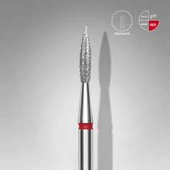 STALEKS Алмазная фреза "Пламя" - красная FA11R023/8, 2,3 mm