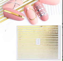 Гибкая лента для дизайна ногтей Full Beauty 3D STZ-G008 - золото, 1шт