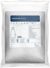 Mercator Medical fóliová zástěra bílá 130×80 cm, 100 ks