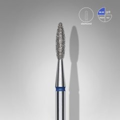 STALEKS Алмазная фреза "Пламя" - синяя FA10B021/8, 2,1 mm