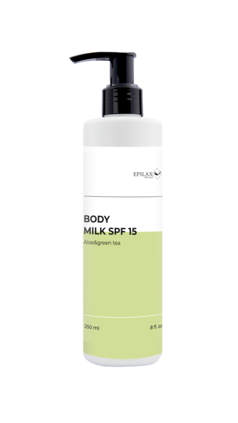 Epilax Silk Touch Tělové mléko po depilaci SPF 15 Aloe & Green Tea, 250 ml