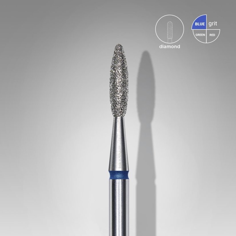 STALEKS Алмазная фреза "Пламя" - синяя FA10B021/8, 2,1 mm