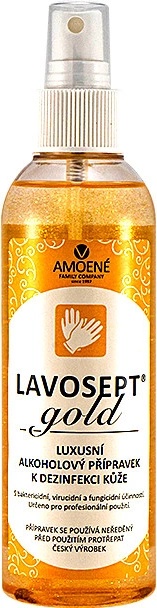 Lavosept® GOLD roztok na kůži, vůně višeň se zlatými třpytkami, 200 ml