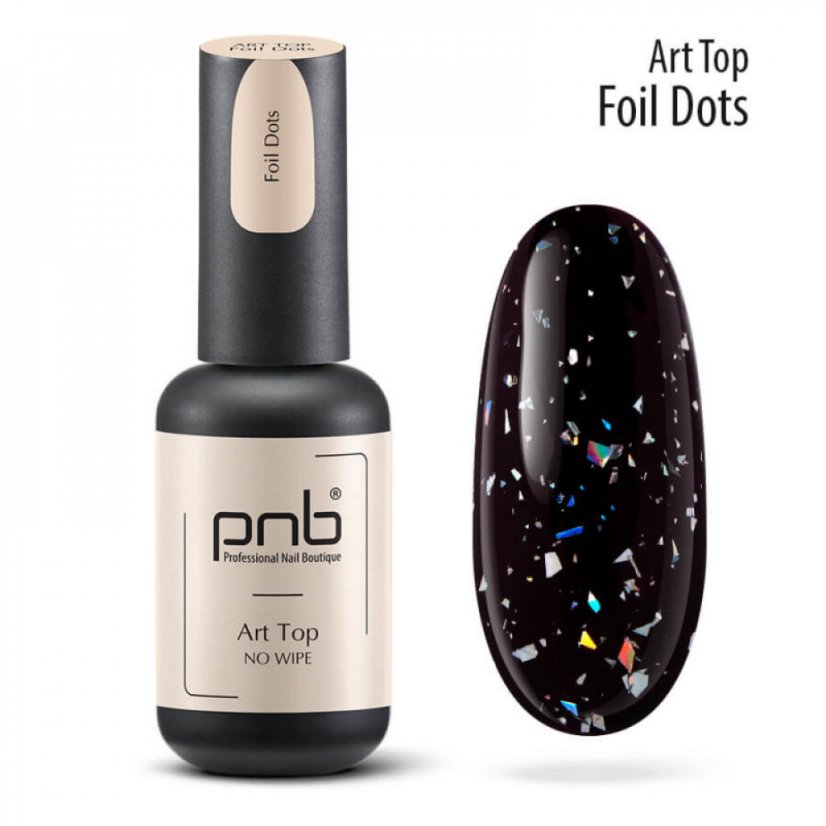 PNB UV/LED Art Top - Foil Dots No Wipe bez lepivé vrstvy, 8 ml