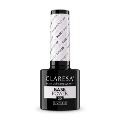 CLARESA UV/LED Power Base 20 — камуфлирующая база (молочная с хлопьями фольги), 5 мл