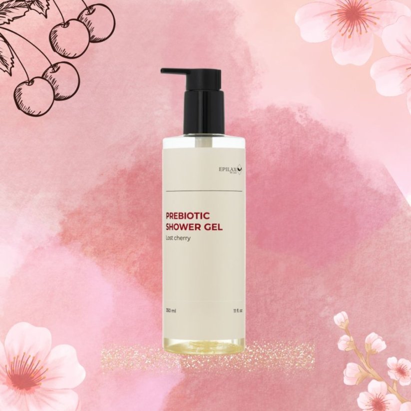 Epilax Silk Touch sprchový gel s prebiotiky Lost Cherry, 350 ml