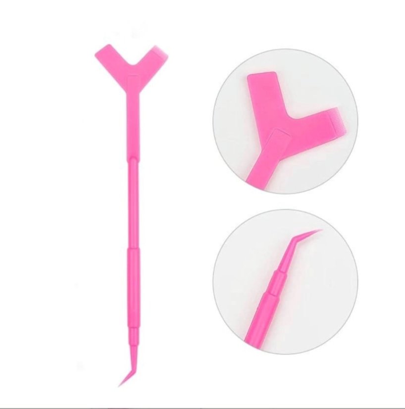 Hřebínek se separátorem pro lash lifting 2 v 1 - vícebarevné, 1 ks