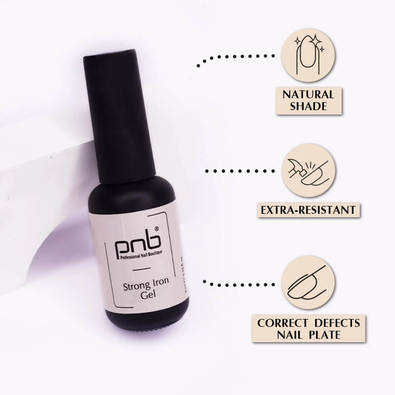 PNB Strong Iron Gel Modelovací gel a báze - Pale Peach, 8 ml