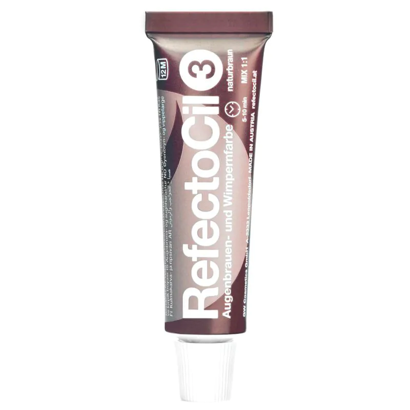 Refectocil barva na obočí a řasy 3 Natural Brown (hnědá), 15 ml