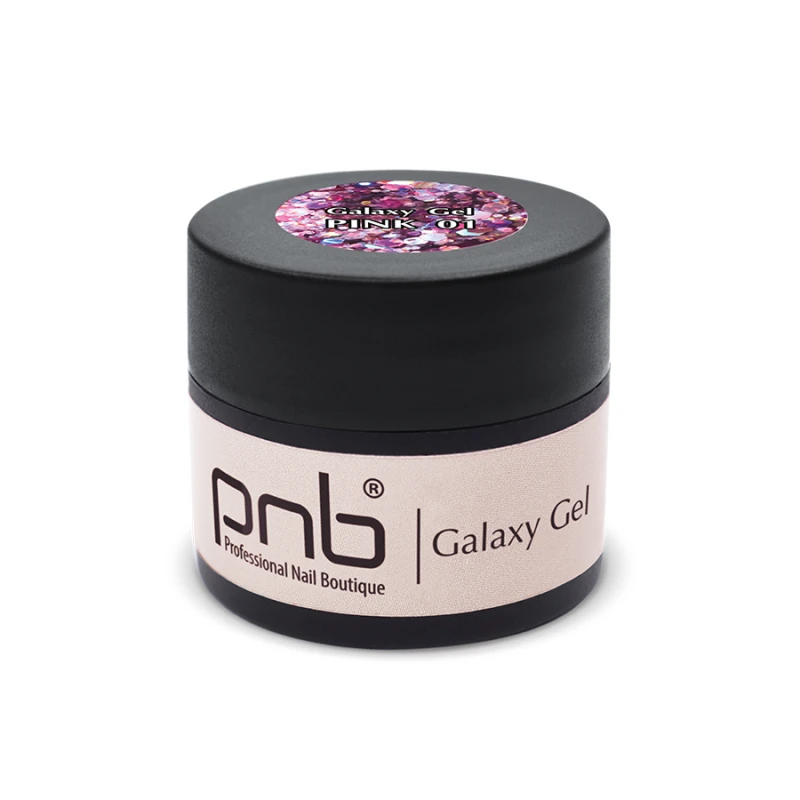PNB UV/LED Galaxy gel na nehty - 01 Pink, 5 ml