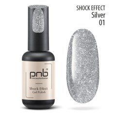 PNB Reflexní gel lak na nehty, 01 Silver, 8ml