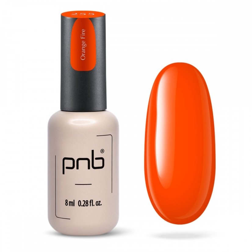 PNB Gel lak na nehty - 255 Orange Fire, 8 ml