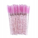Одноразовые щеточки для ресниц и бровей - розовые с блестками, 50 шт.