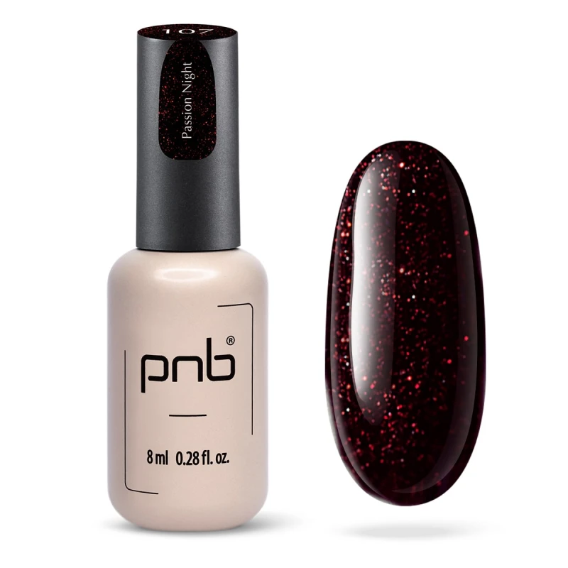 PNB Gel lak na nehty - 107 Passionate night, 8 ml
