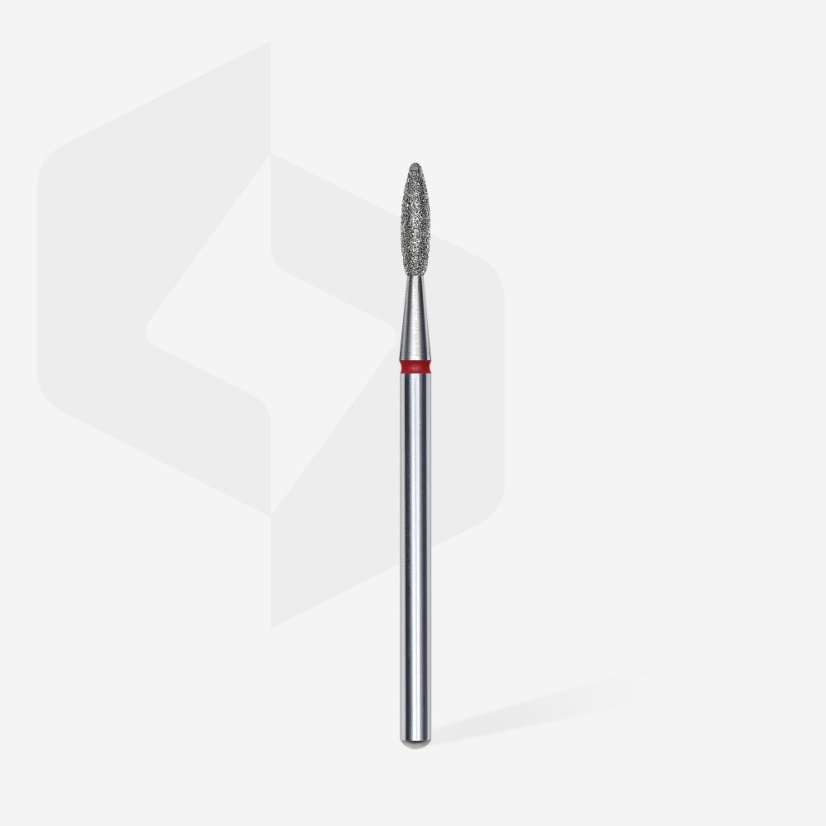 STALEKS Diamantová fréza "Plamínek" - červená FA10R021/8, 2,1 mm