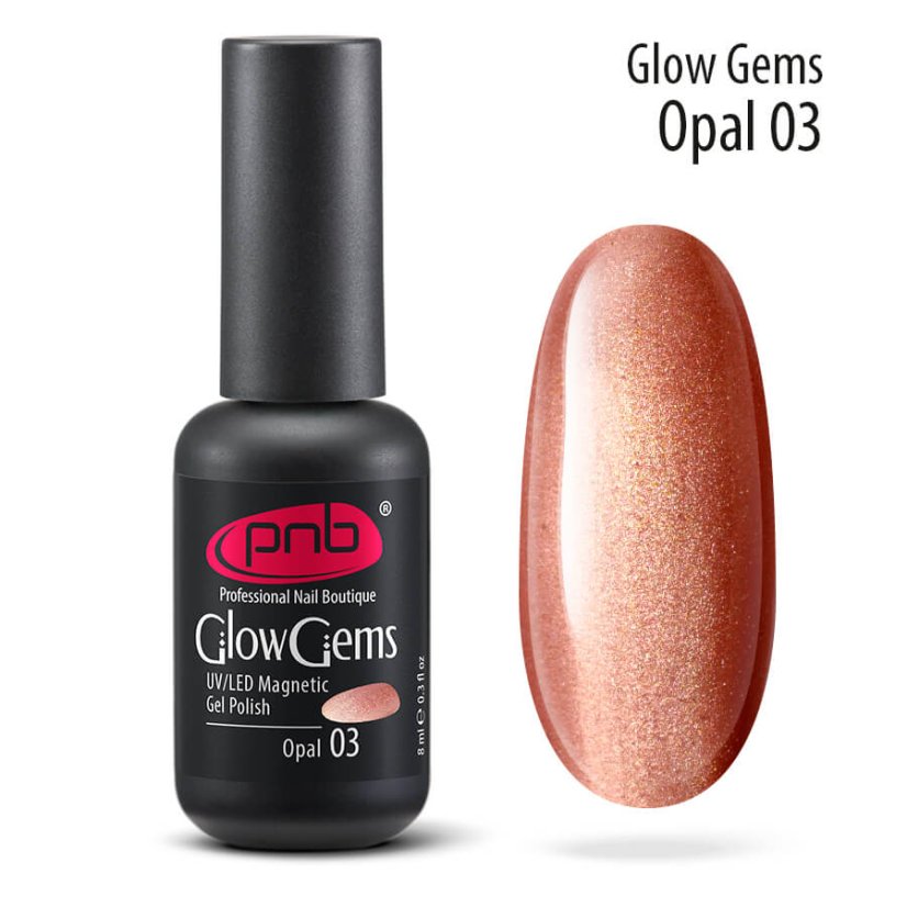 Гель-лак PNB Magnetic, 03 Opal, 8 мл